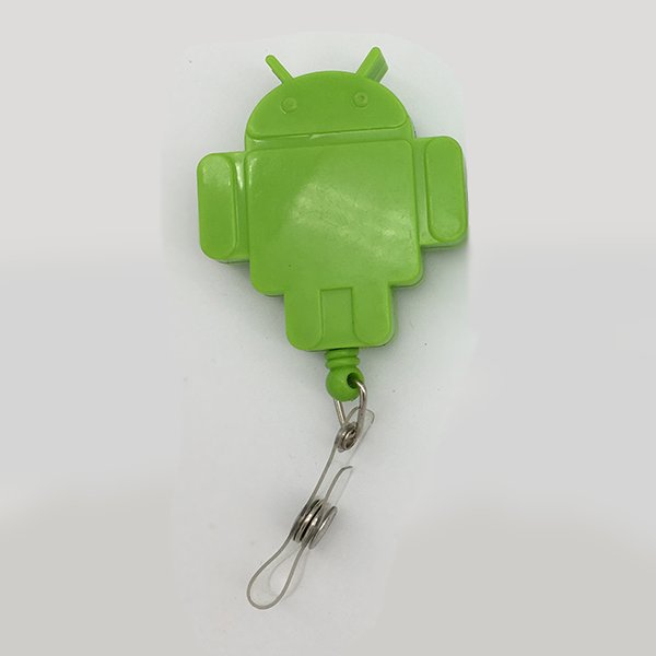 An ID clip designed off Bugdroid