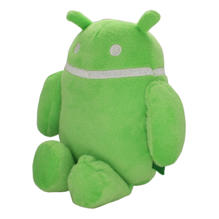 A classic Bugdroid plush sitting