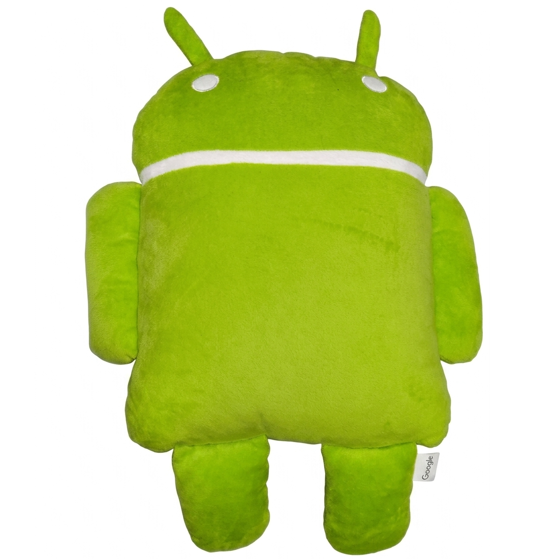 A wide classic Bugdroid plush