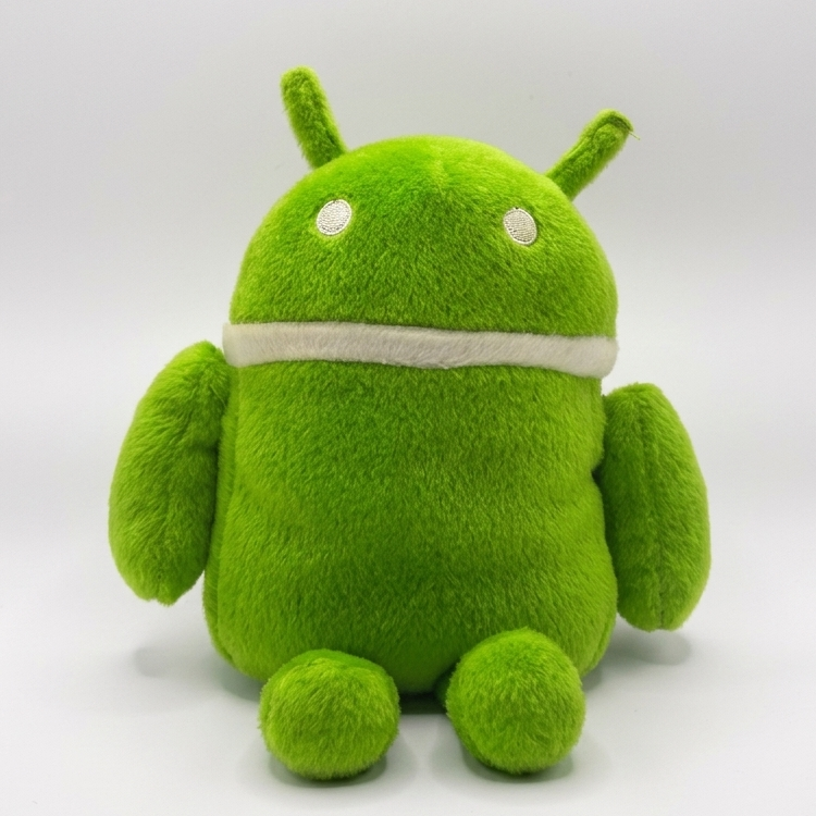 A classic Bugdroid plush sitting