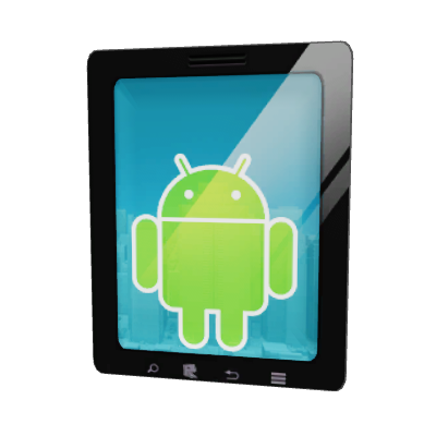 Generic tablet with a Bugdroid displayed