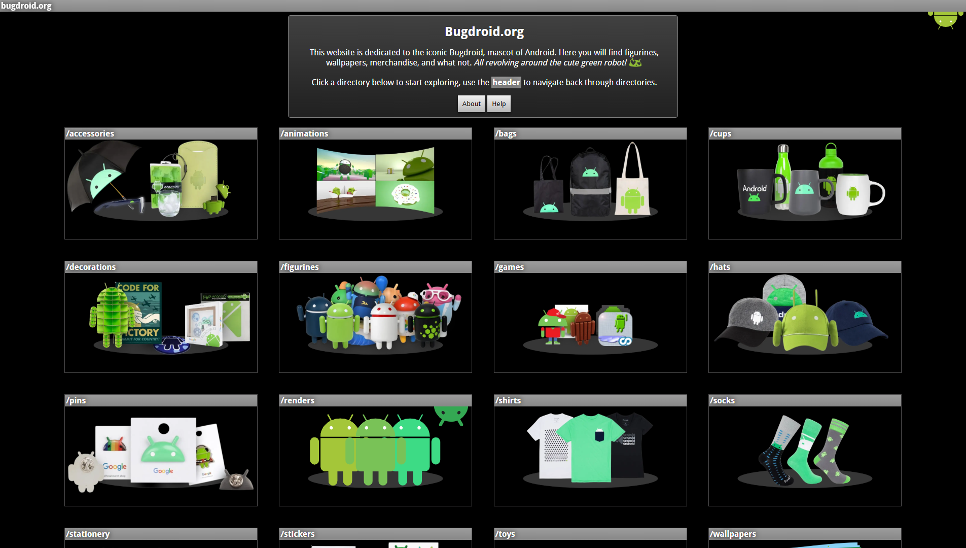 Screenshot of Droid Pack's early created page